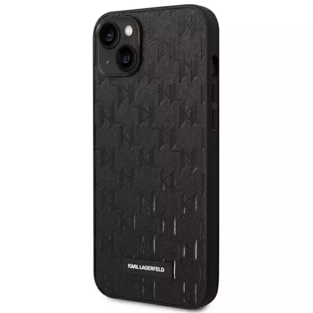 Karl Lagerfeld KLHCP14MSAKLHPK iPhone 14 Plus 6.7 &quot hardcase black / black Saffiano Mono Metal Logo 1