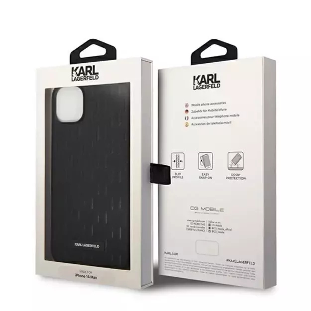 Karl Lagerfeld KLHCP14MSAKLHPK iPhone 14 Plus 6.7 &quot hardcase black / black Saffiano Mono Metal Logo 7