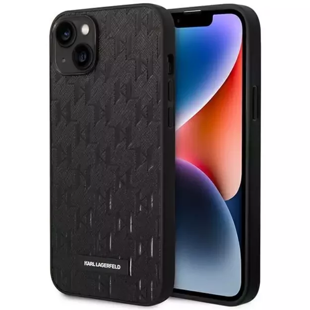 Karl Lagerfeld KLHCP14MSAKLHPK iPhone 14 Plus 6.7 &quot hardcase black / black Saffiano Mono Metal Logo