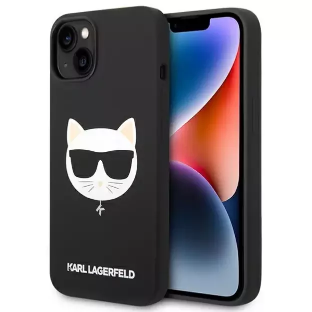 Karl Lagerfeld KLHMP14MSLCHBK iPhone 14 Plus 6.7 &quot hardcase black / black Silicone Choupette Head Magsafe