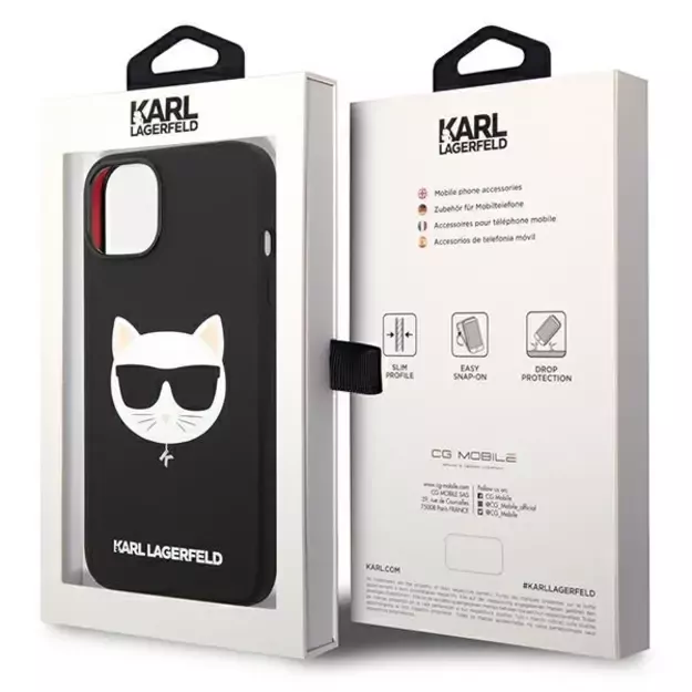 Karl Lagerfeld KLHMP14MSLCHBK iPhone 14 Plus 6.7 &quot hardcase black / black Silicone Choupette Head Magsafe 14