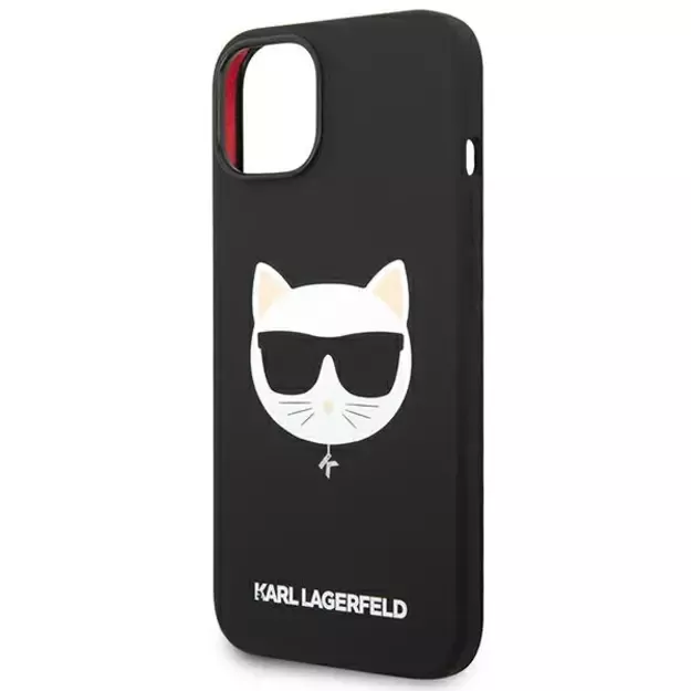 Karl Lagerfeld KLHMP14MSLCHBK iPhone 14 Plus 6.7 &quot hardcase black / black Silicone Choupette Head Magsafe 12