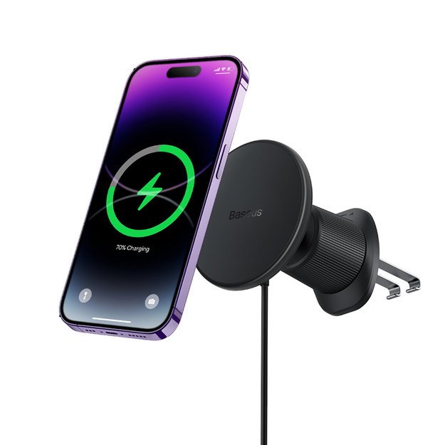 Baseus CW01 car holder for iPhone with 15W inductive charger for air vent - black 1