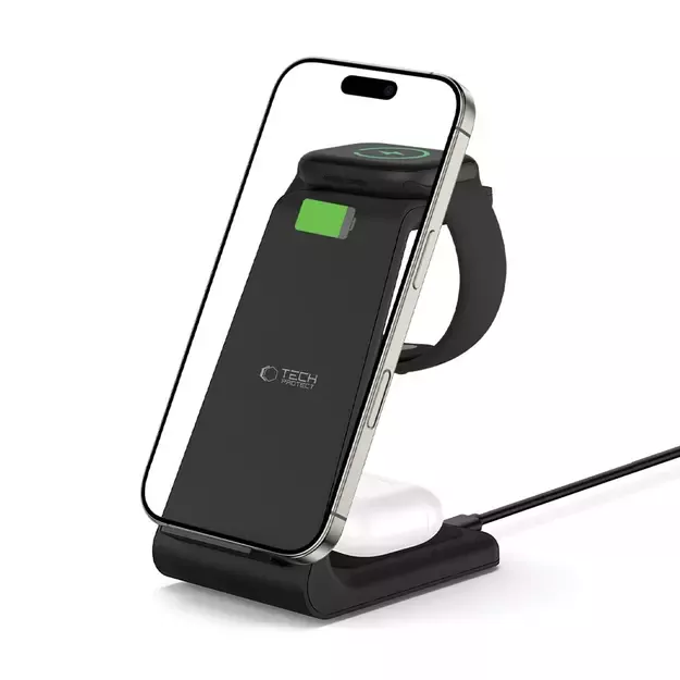 Tech-Protect QI15W-A36 3in1 Charging Station for Apple - Black 7