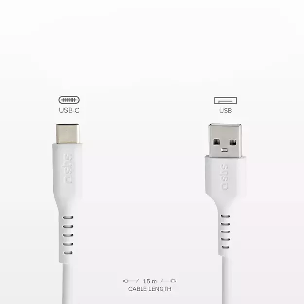 SBS TECABLEMICROC15W USB-A - USB-C Cable 1.5m - White 4