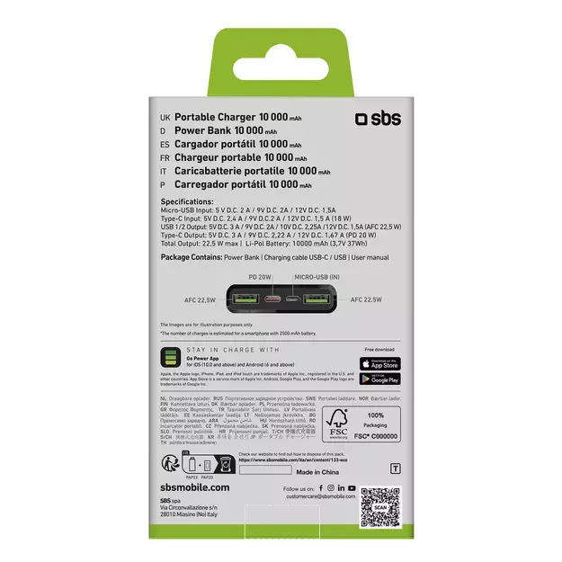 Powerbank SBS TTBB10000FASTPD20K 10000 mAh 20W with Power Delivery - black 12