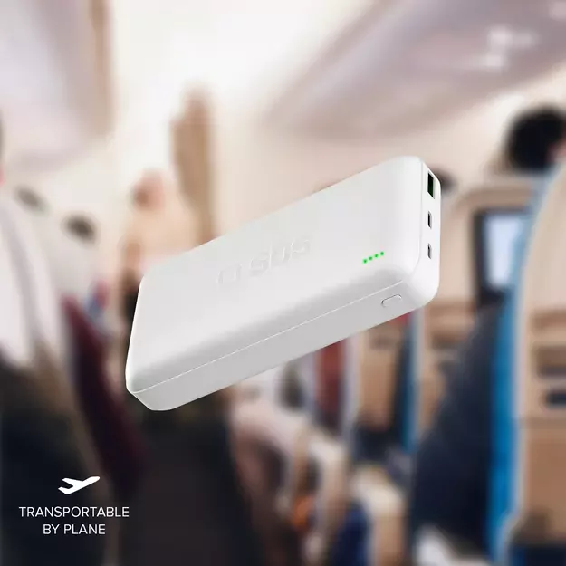 Powerbank SBS TTBB20000PD20W 20000 mAh 20W Power Delivery with MicroUSB, USB-C, USB-A - white 1