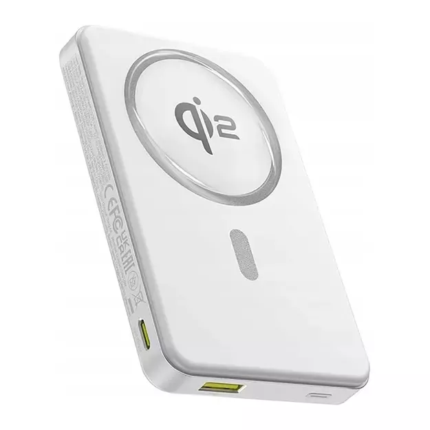 Baseus Airpow II 10000mAh Qi2 Power Bank with MagSafe 22.5W with Baseus Simple Series USB-C Cable - USB-C 20V/3A (30cm) - White