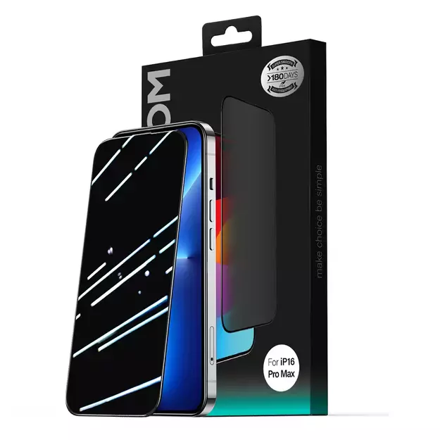 Joyroom JR-MLG0282 2.5D Dustproof Privacy Tempered Glass with Black Frame for iPhone 15 Plus/16 Plus 1