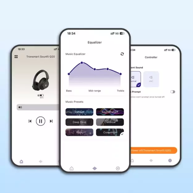 Tronsmart SOUNFII Q20S Hybrid ANC Wireless Headphones with Active Noise Cancelling - White 15