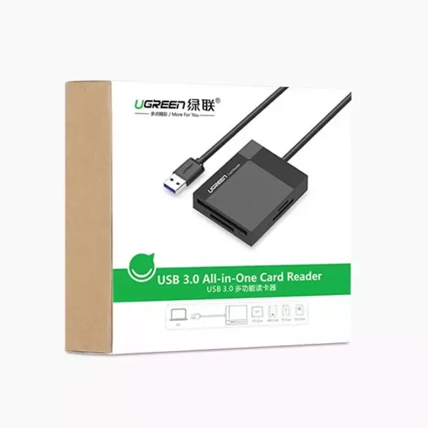 Ugreen CR125 30231 SD / micro SD / CF / MS memory card reader with USB 3.0 cable 0.5m - black 4