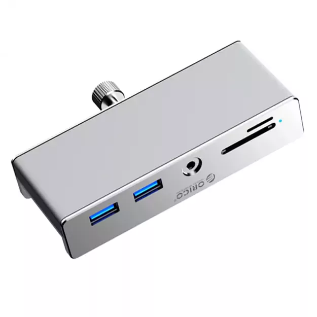 Orico MH5PMM Clamp-mounted Hub USB-C / 2x USB-A 3.0, + SD&TF + 3.5mm Audio - Black 1