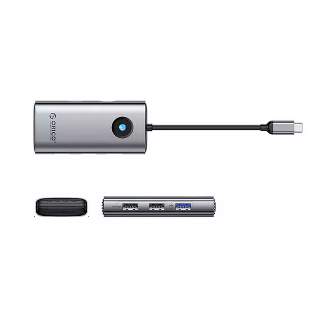 Orico PW11-5P USB-C Hub Docking Station 1x USB-A 3.0 + 2x USB-A 2.0 + 1x USB-C PD + 1x HDMI - Gray 1