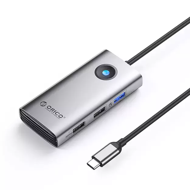 Orico PW11-5P USB-C Hub Docking Station 1x USB-A 3.0 + 2x USB-A 2.0 + 1x USB-C PD + 1x HDMI - Gray