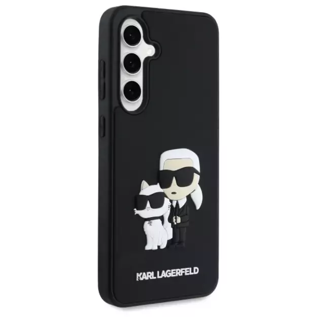 Karl Lagerfeld 3D Rubber Karl&amp Choupette Case for Samsung Galaxy S24 FE - Black 3