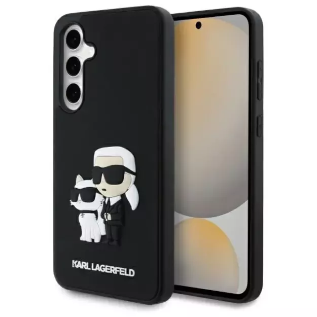 Karl Lagerfeld 3D Rubber Karl&amp Choupette Case for Samsung Galaxy S24 FE - Black