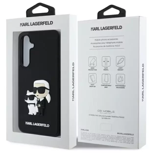 Karl Lagerfeld 3D Rubber Karl&amp Choupette Case for Samsung Galaxy S24 FE - Black 6