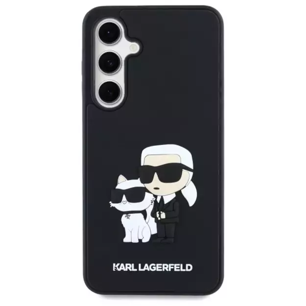 Karl Lagerfeld 3D Rubber Karl&amp Choupette Case for Samsung Galaxy S24 FE - Black 2