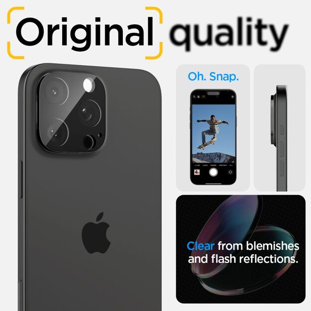 Spigen Optik.tR Camera Protector for iPhone 14 Pro / Pro Max / 15 Pro / Pro Max / 16 Pro / Pro Max - Black 2 pcs. 28