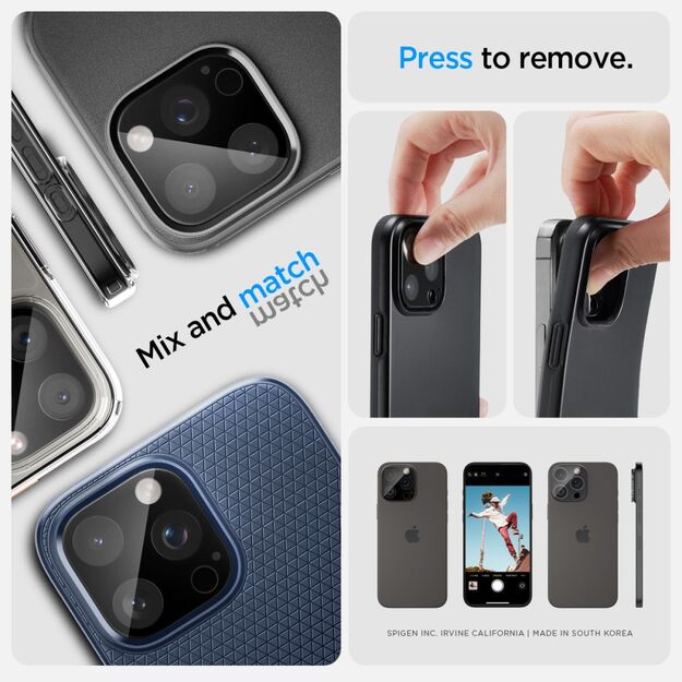 Spigen Optik.tR Camera Protector for iPhone 14 Pro / Pro Max / 15 Pro / Pro Max / 16 Pro / Pro Max - Black 2 pcs. 30