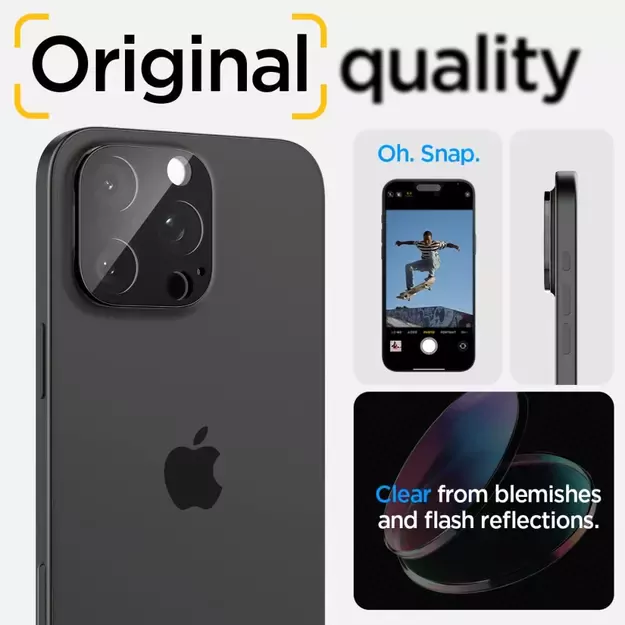 Spigen Optik.tR Camera Protector for iPhone 14 Pro / Pro Max / 15 Pro / Pro Max / 16 Pro / Pro Max - Black 2 pcs. 13