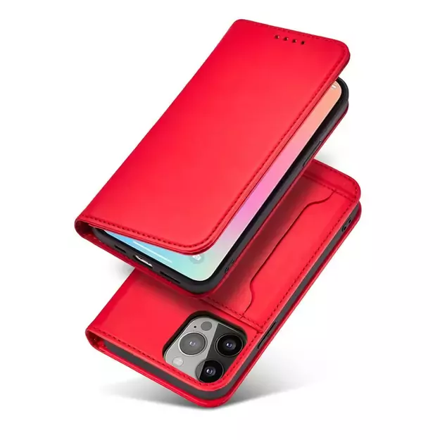 Magnet Card Case for Samsung Galaxy S23 flip cover wallet stand red 14