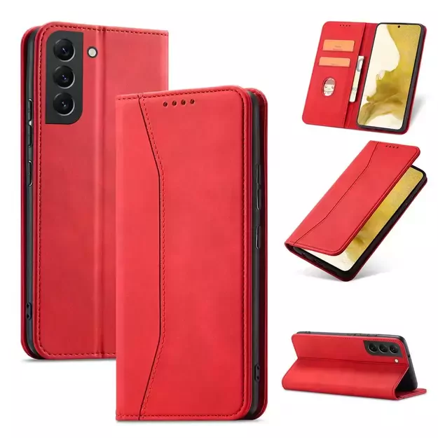 Magnet Fancy Case for Samsung Galaxy S23+ flip cover wallet stand red 16
