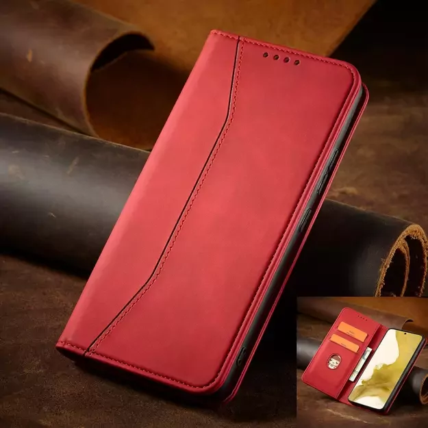 Magnet Fancy Case for Samsung Galaxy S23+ flip cover wallet stand red 15