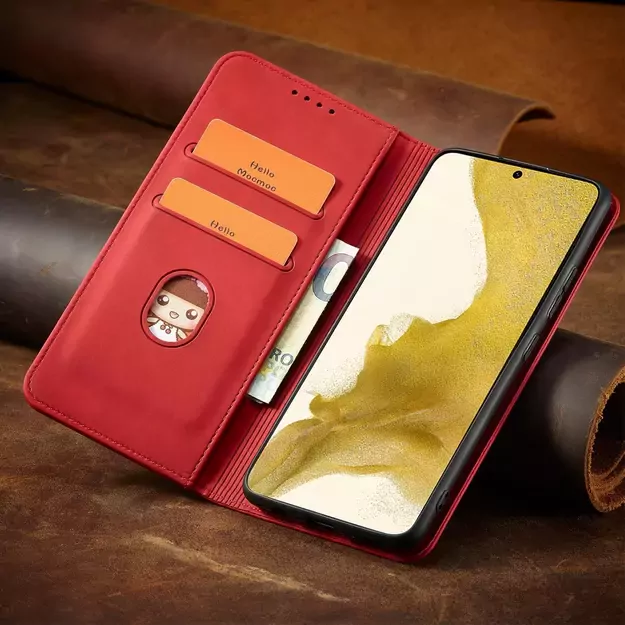 Magnet Fancy Case for Samsung Galaxy S23+ flip cover wallet stand red 14