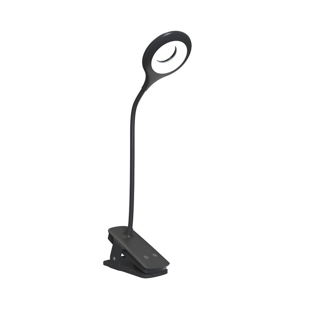 Mini Wozinsky Wireless LED Reading Lamp with Clip + USB-C Cable - Black