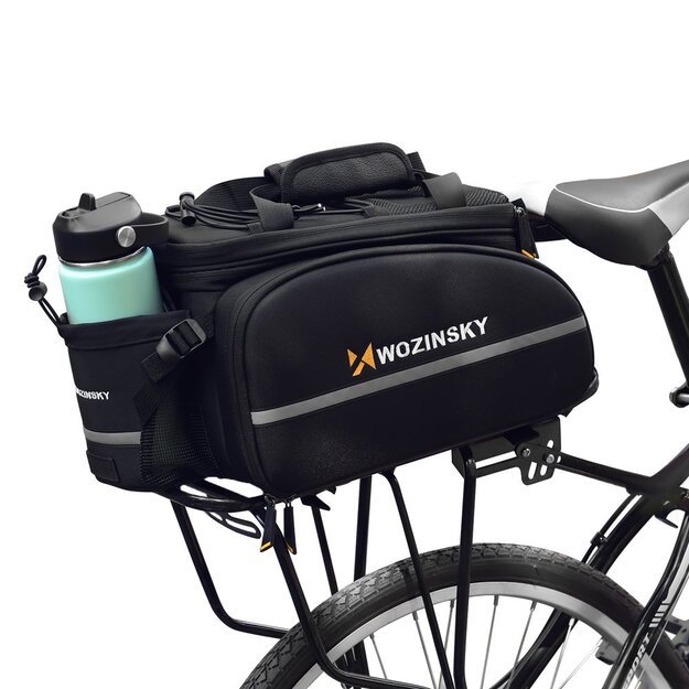 Wozinsky roomy bike carrier bag 35L (rain cover included) black (WBB19BK) 23