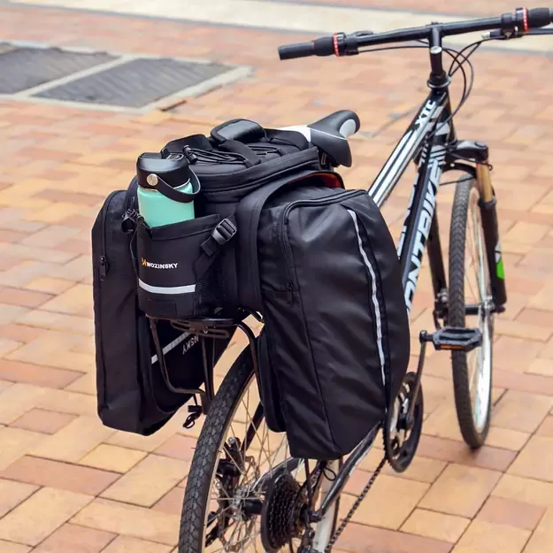 Wozinsky roomy bike carrier bag 35L (rain cover included) black (WBB19BK) 20
