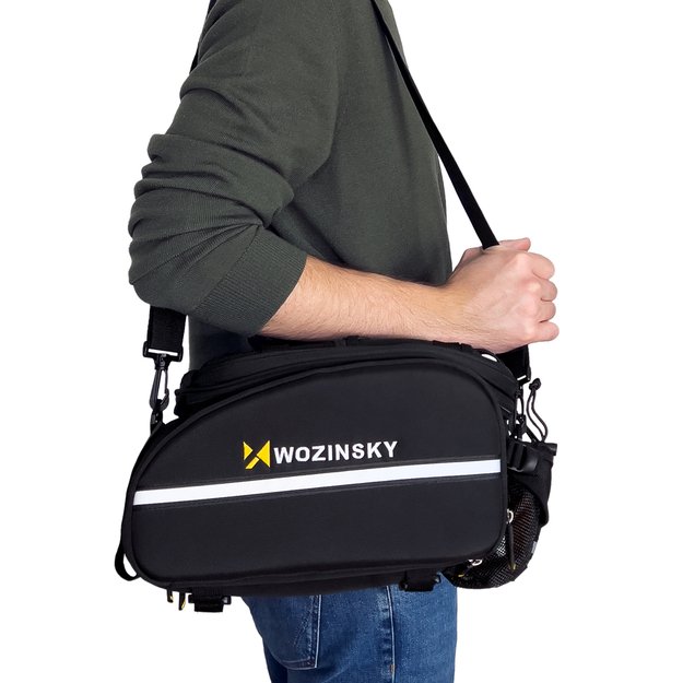 Wozinsky roomy bike carrier bag 35L (rain cover included) black (WBB19BK) 37
