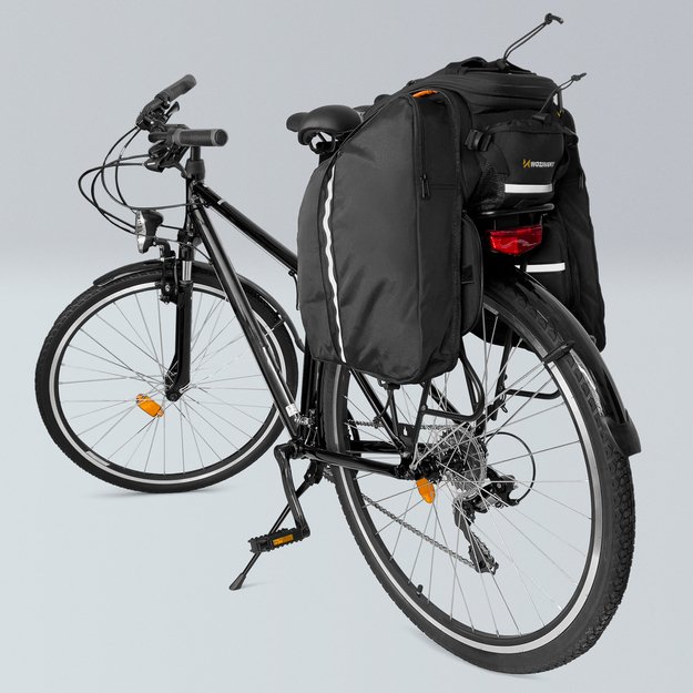 Wozinsky roomy bike carrier bag 35L (rain cover included) black (WBB19BK) 32