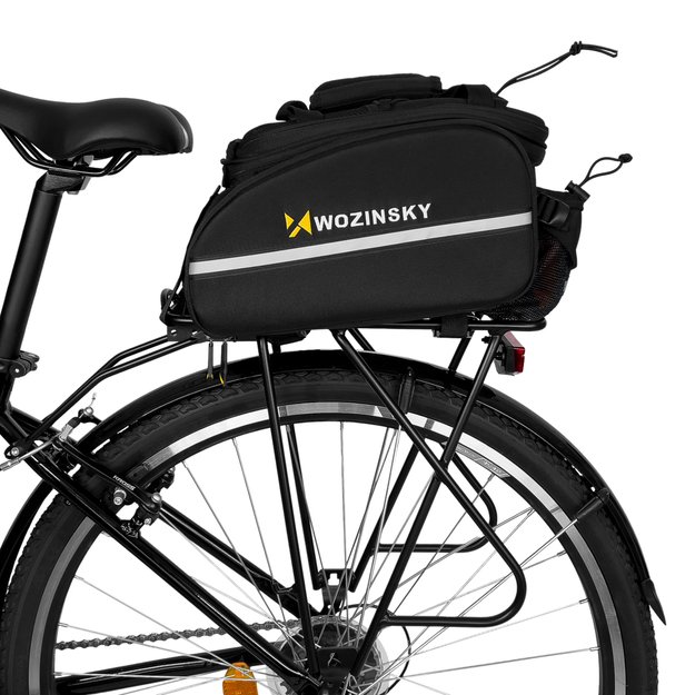 Wozinsky roomy bike carrier bag 35L (rain cover included) black (WBB19BK) 22