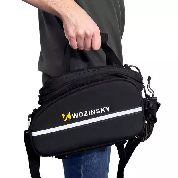 Wozinsky roomy bike carrier bag 35L (rain cover included) black (WBB19BK) 17