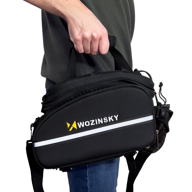 Wozinsky roomy bike carrier bag 35L (rain cover included) black (WBB19BK) 38