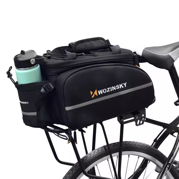 Wozinsky roomy bike carrier bag 35L (rain cover included) black (WBB19BK) 2
