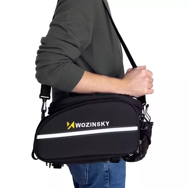 Wozinsky roomy bike carrier bag 35L (rain cover included) black (WBB19BK) 16