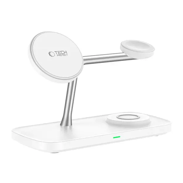 Tech-Protect QI15W-A45 3in1 Wireless Charger with MagSafe for Apple Devices - White 9