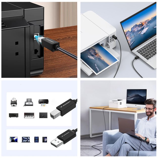 Wozinsky WKDDY4S USB-B - USB-A 480Mb/s Cable 1m - Black 9