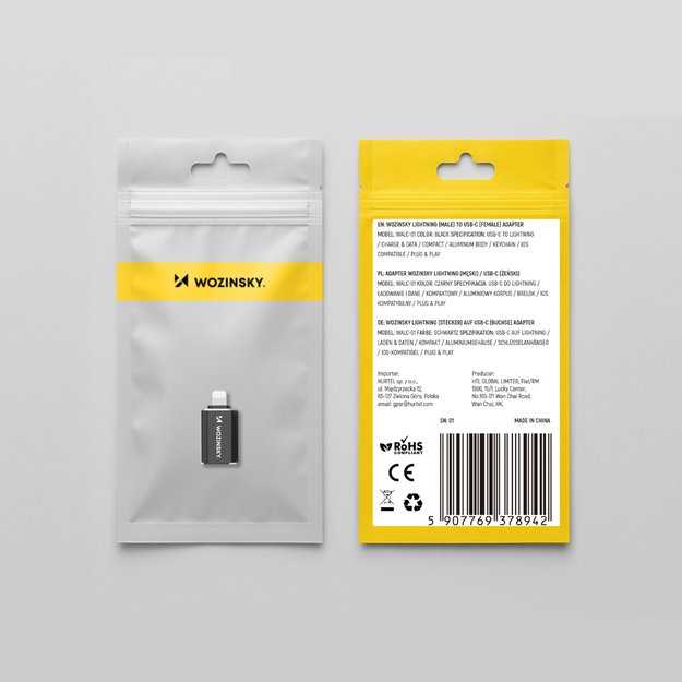 Wozinsky WALC-01 Lightning to USB-C Adapter - Black 10
