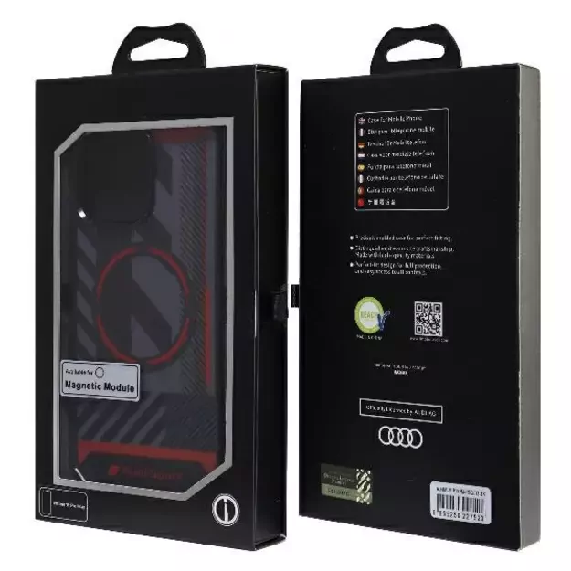 Audi IML Sport MagSafe Case iPhone 15 Pro Max 6.7&quot  black/black hardcase AU-IMLMIP15PM-RSQ/D2-BK 12