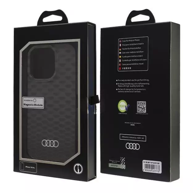 Audi IML Stitching Pattern MagSafe iPhone 16 Pro 6.3&quot  black/black hardcase AU-IMLMIP16P-Q5/D3-BK 6