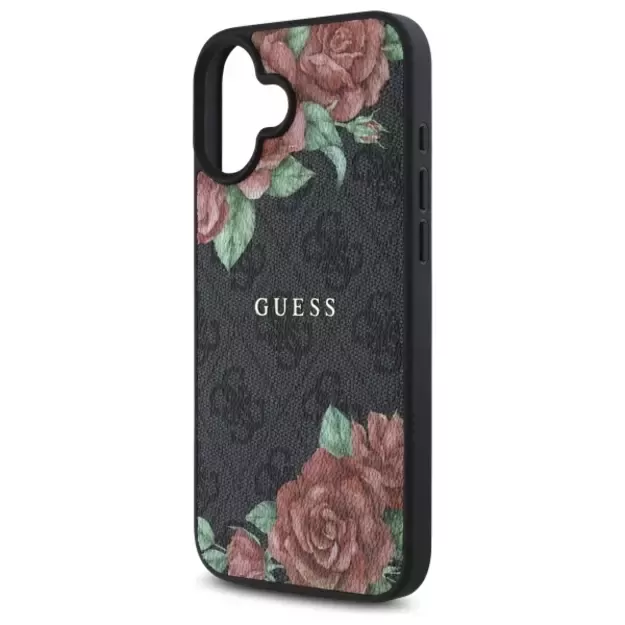 Guess GUHMP16SP4ROPEMCK iPhone 16 6.1&quot  black/black hardcase 4G Flowers Print MagSafe 5