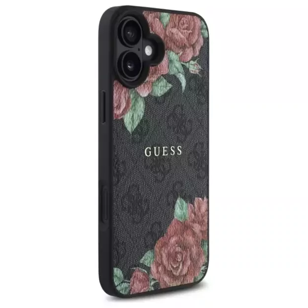 Guess GUHMP16SP4ROPEMCK iPhone 16 6.1&quot  black/black hardcase 4G Flowers Print MagSafe 3