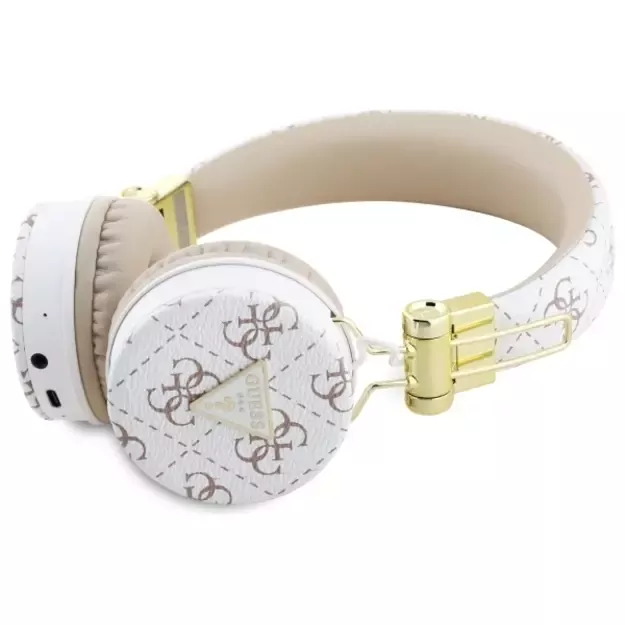 Guess Bluetooth ENC GUBH70E4PTMH on-ear headphones white 4G Triangle Round Shape 1