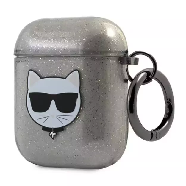 Karl Lagerfeld KLA2UCHGK AirPods 1/2 cover black/black Glitter Choupette 5