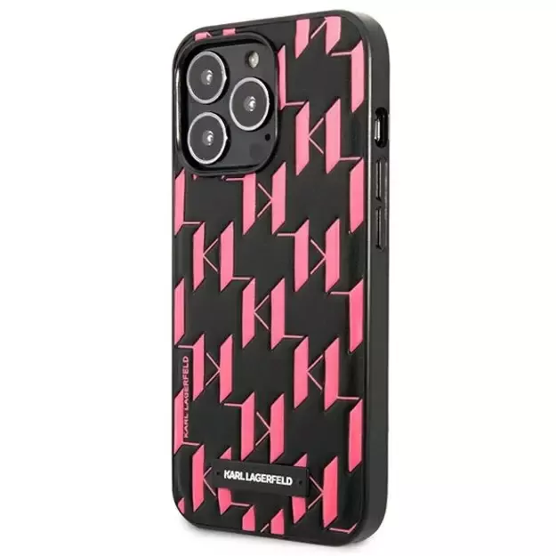 Karl Lagerfeld Monogram Plaque iPhone 13 Pro Max 6.7&quot  Case - Pink 1