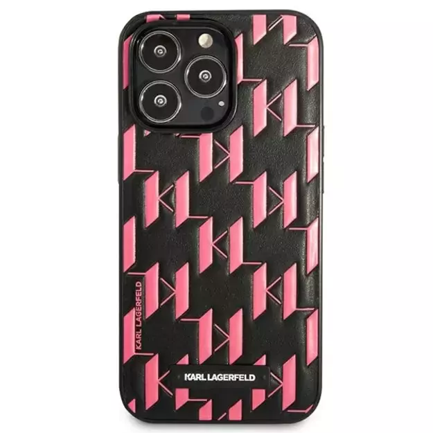 Karl Lagerfeld Monogram Plaque iPhone 13 Pro Max 6.7&quot  Case - Pink 2